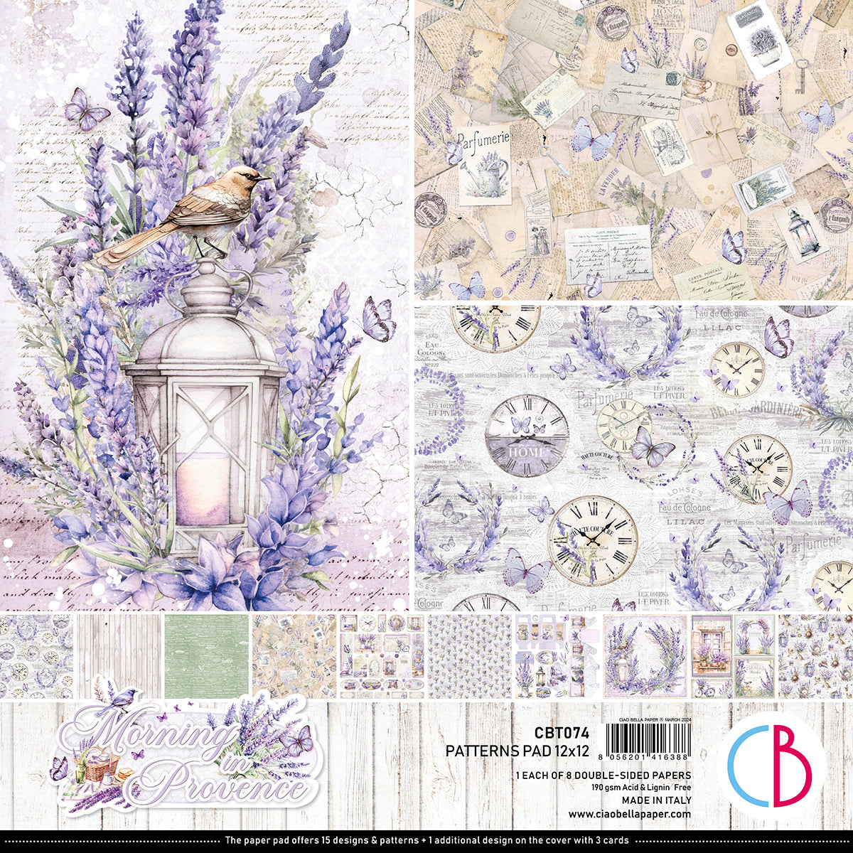 Ciao Bella - Morning in provence - Paper Pack (8 ark) 12 x 12"