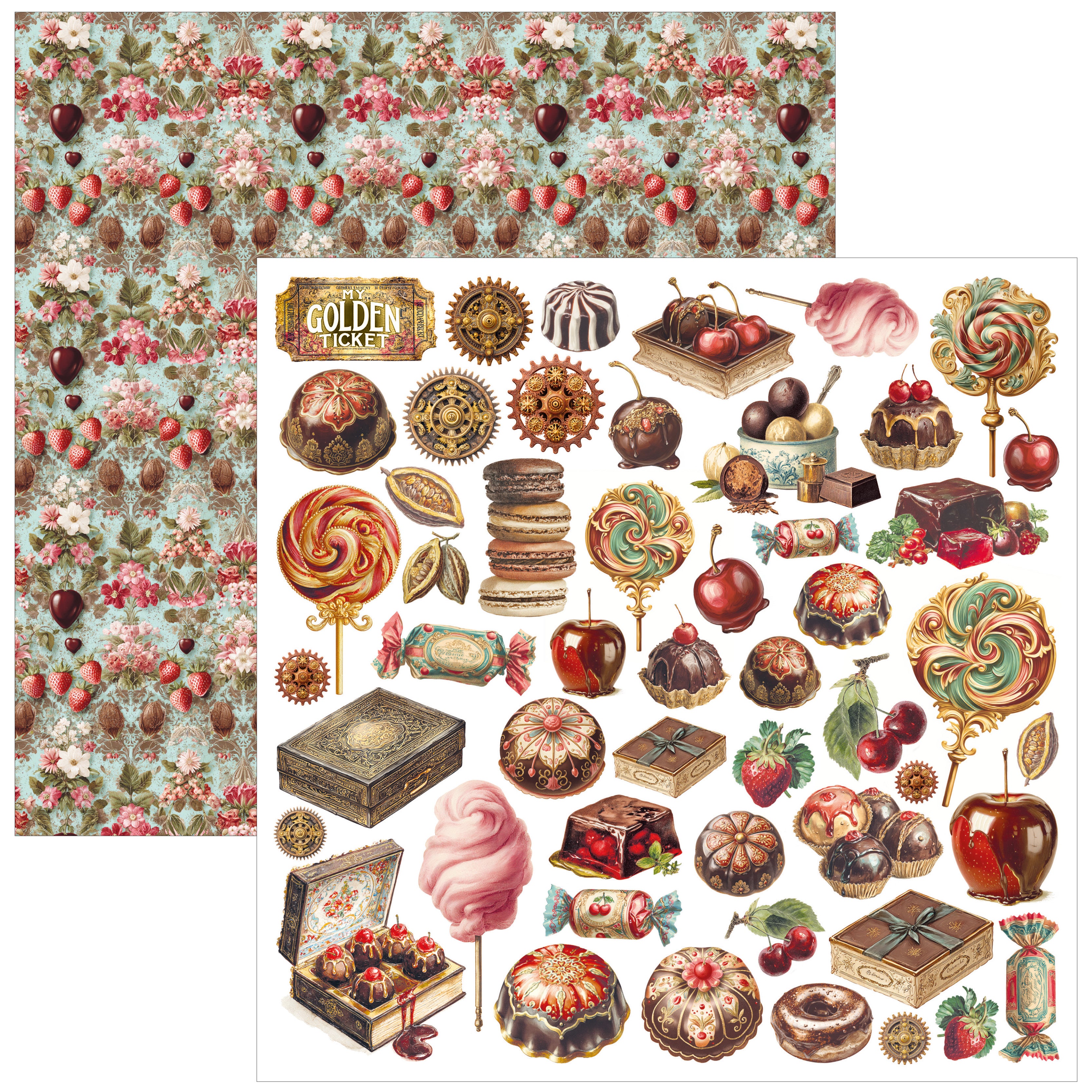 Ciao Bella - The chocolate factory - Paper Pack (8 ark) 12 x 12"