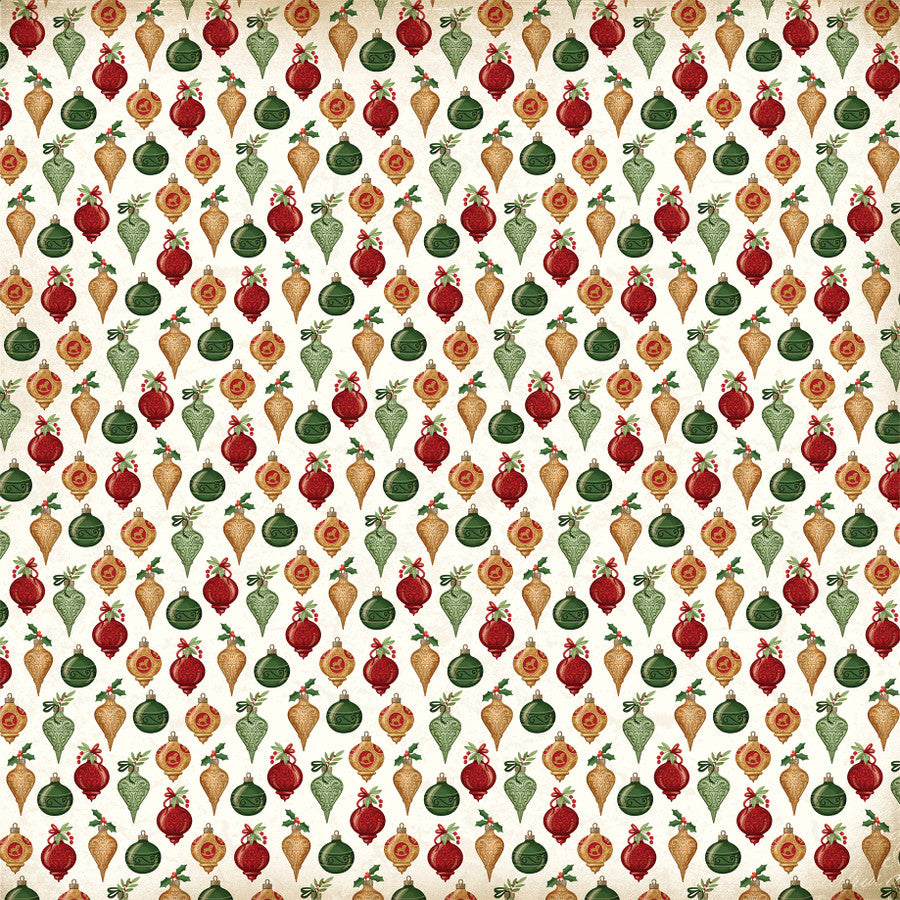 Carta Bella - A Vintage Christmas - Vintage Ornaments -  12x12"