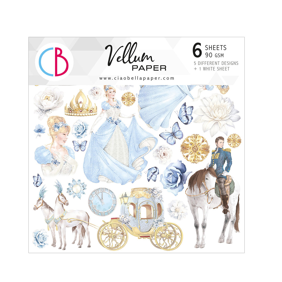 Ciao Bella - Midnight Spell - Fussy Cut Vellum - Paper Pad - 6 x 6"