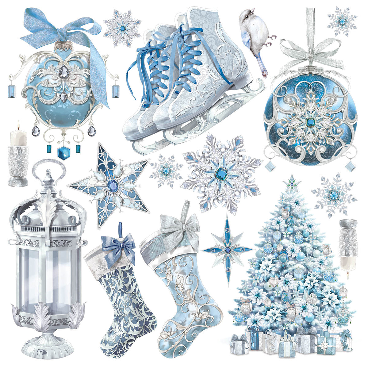 Ciao Bella - Elegance of Blue - Fussy Cut Vellum - Paper Pad - 6 x 6"