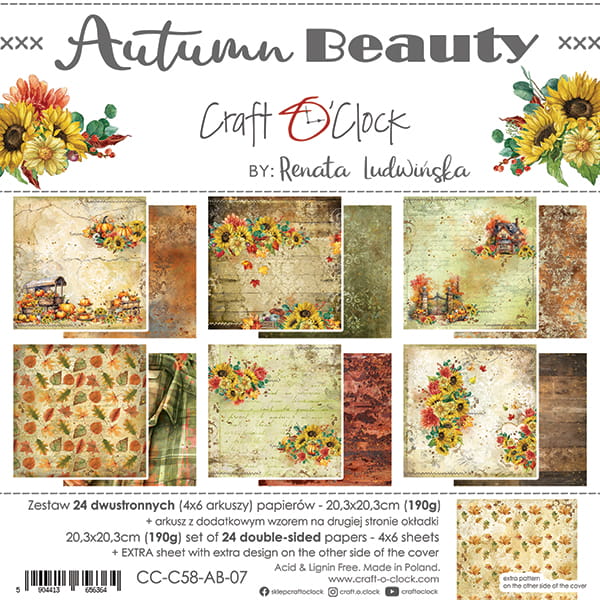 Craft O'Clock - Autumn Beauty - Paper Pack - 8x8"