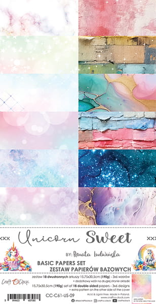 Craft O'Clock - Unicorn Sweet - Extras Set - Basic papers