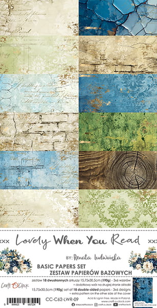 Craft O'Clock - Lovely when you read - Extras Set - Basic papers