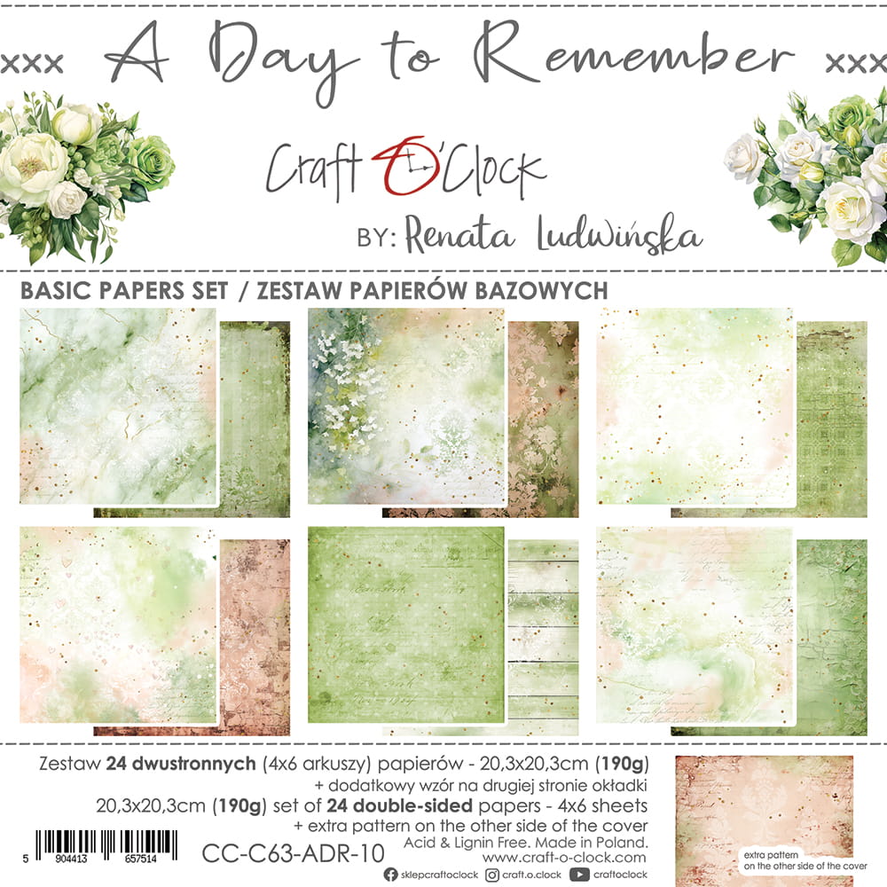 Craft O'Clock - A Day To Remember - Basic Papers - 8 x 8"