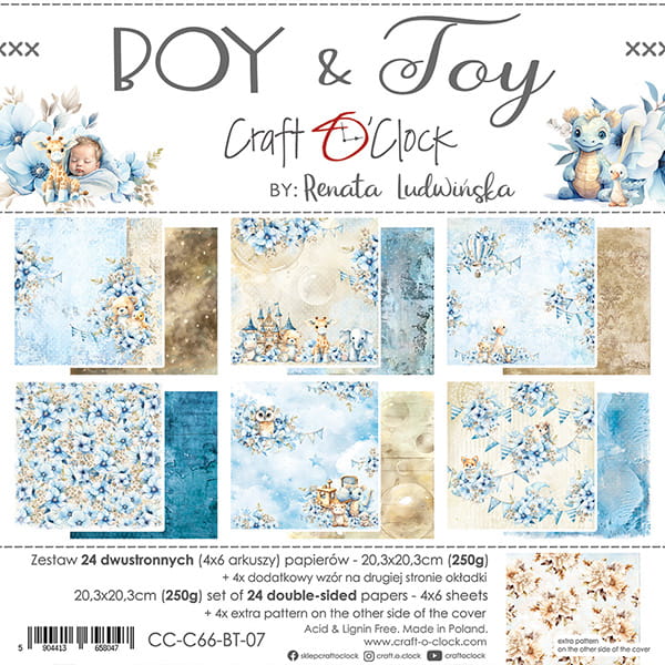 Craft O'Clock - Boy & Toy - Paper Pad - 8x8"