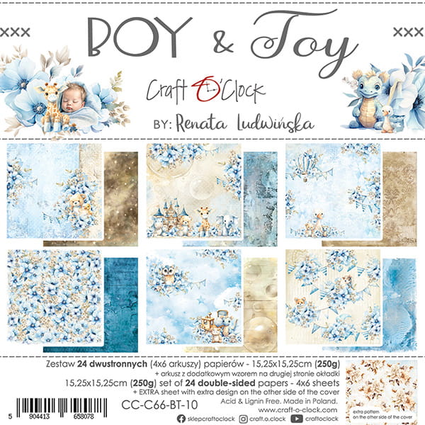 Craft O'Clock - Boy & Toy - Paper Pad - 6x6"