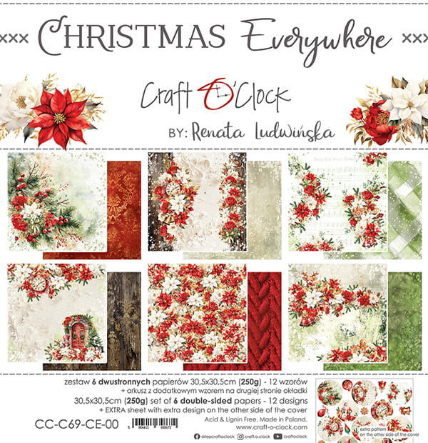 Craft O'Clock - Christmas Everywhere - Paper Pack - 12 x 12"