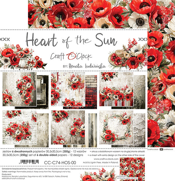 Craft O'Clock - Heart of the sun - Paper Pack - 12 x 12"