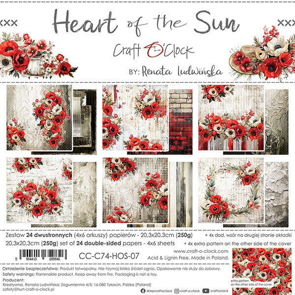 Craft O'Clock - Heart of the sun - Paper Pad - 8x8"