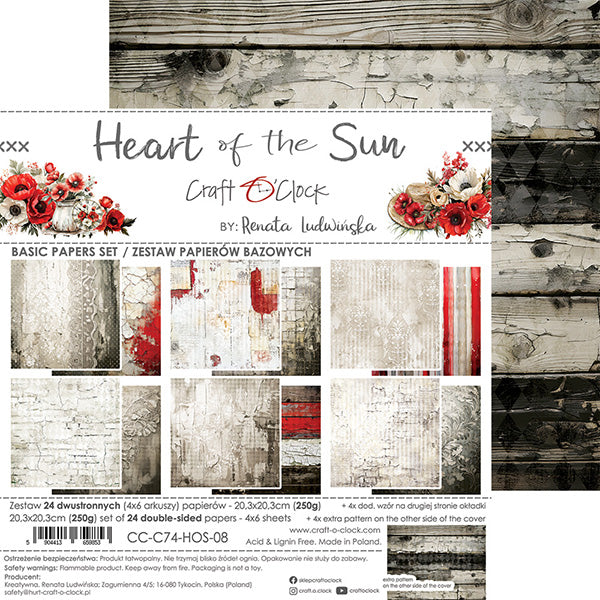 Craft O'Clock - Heart of the sun - Basic Paper Pad - 8x8"