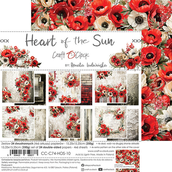 Craft O'Clock - Heart of the sun - Paper Pad - 6x6"