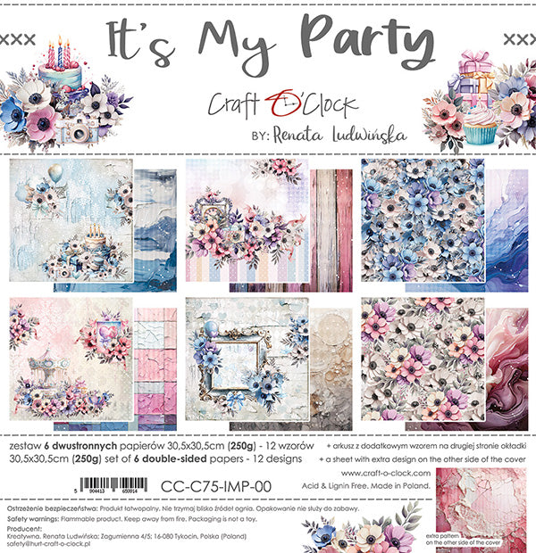 Craft O'Clock - It's my party - Paper Pack - 12 x 12"