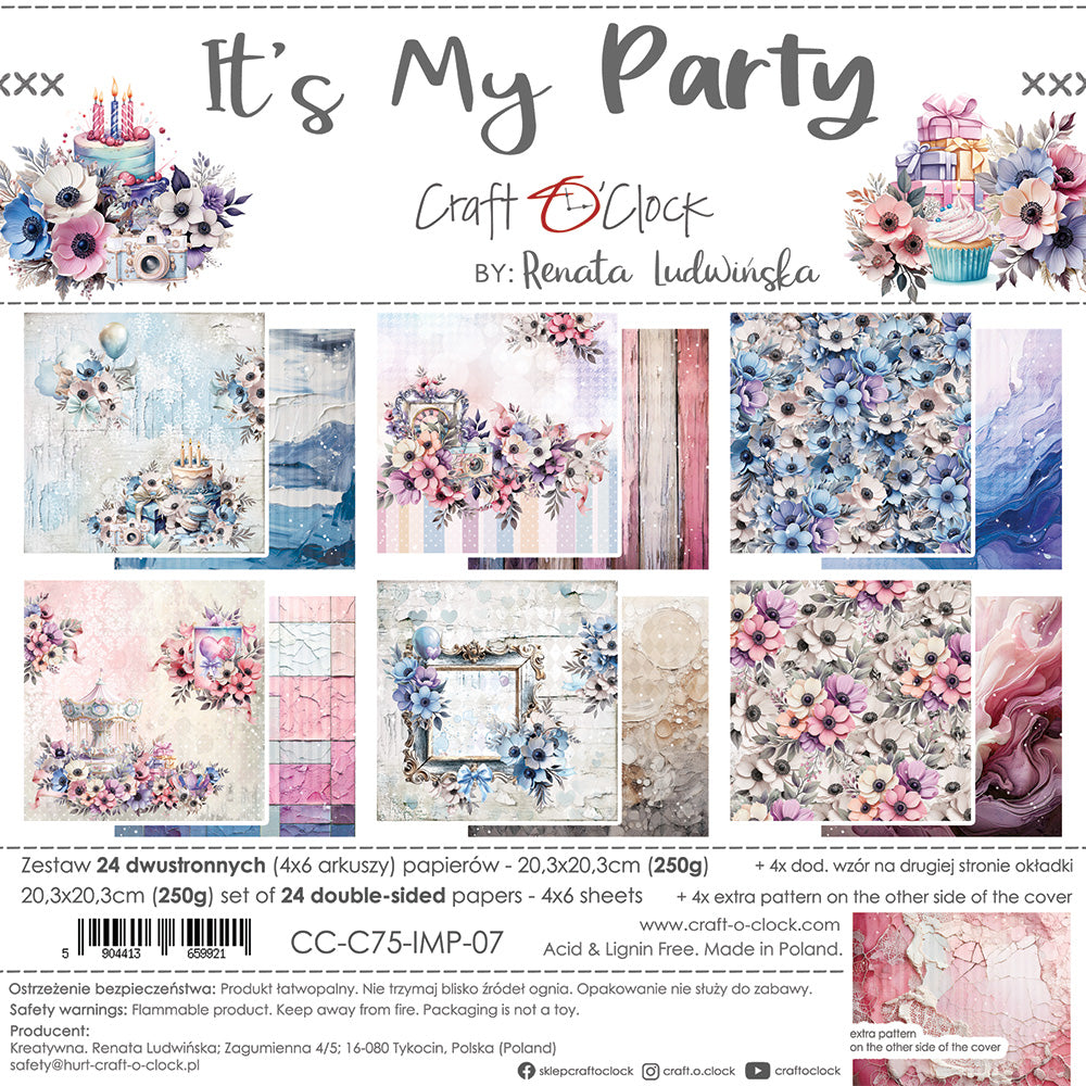 Craft O'Clock - It's my party - Paper Pad - 8x8"