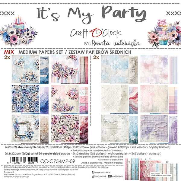 Craft O'Clock - It's my party - Extras Set - MIX - 8x8"
