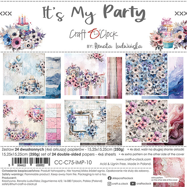 Craft O'Clock - It's my party - Paper Pad - 6x6"