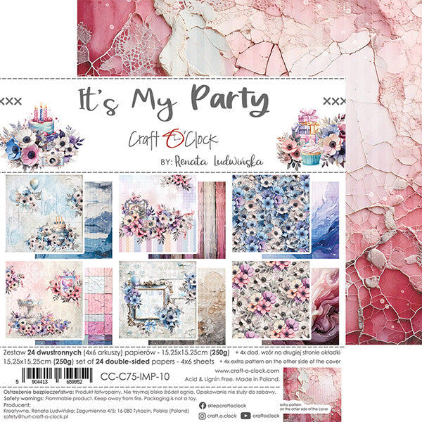 Craft O'Clock - It's my party - Paper Pad - 6x6"