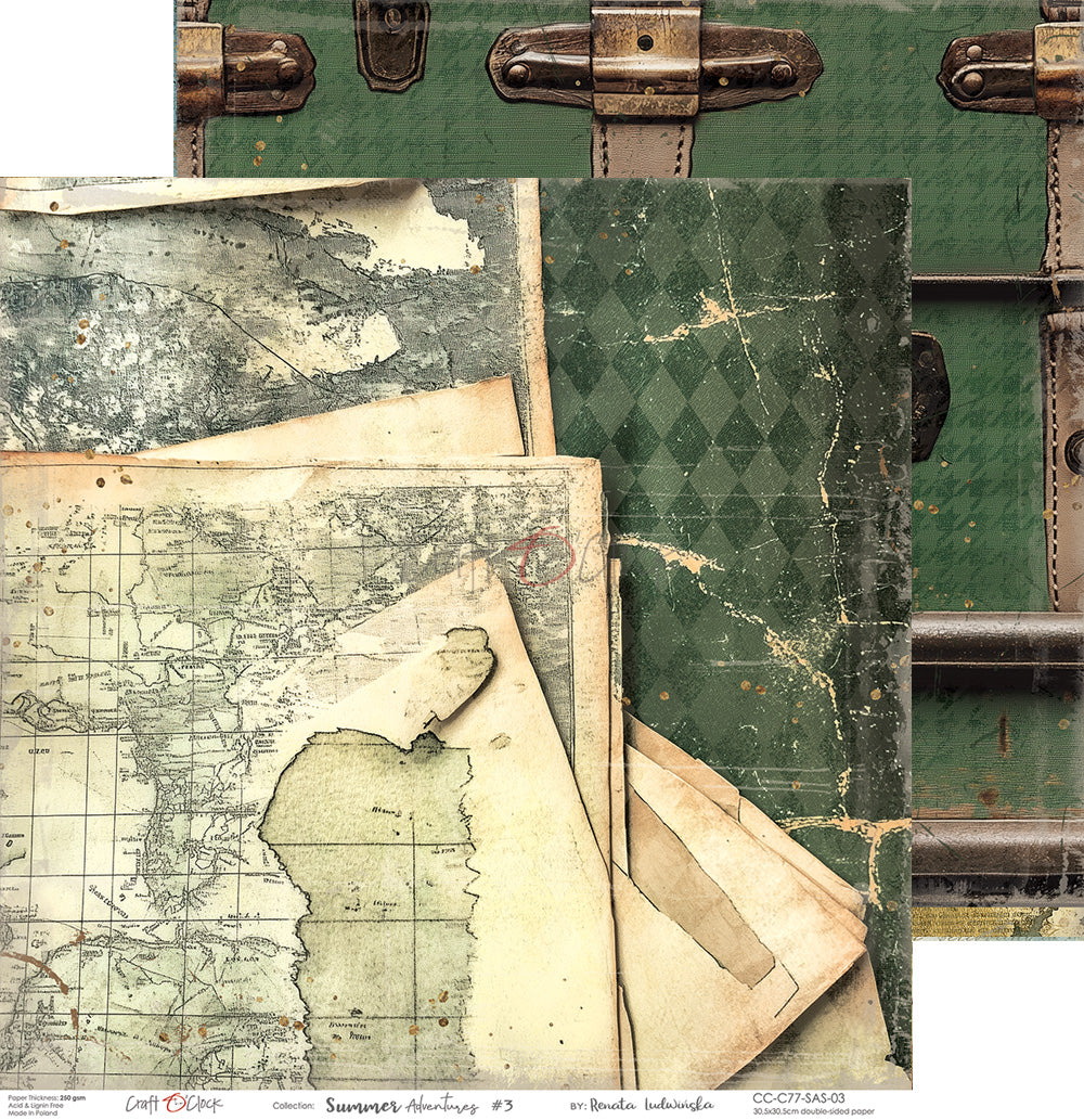 Craft O'Clock - Summer Adventures - Paper Pack - 12 x 12"