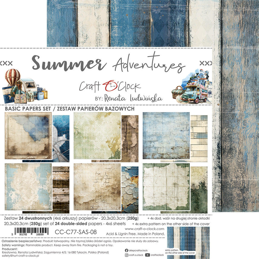 Craft O'Clock - Summer Adventures - Extras Set - MIX - 8x8"