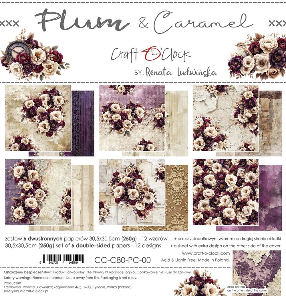 Craft O'Clock - Plum & Caramel - Paper Pack - 12 x 12"