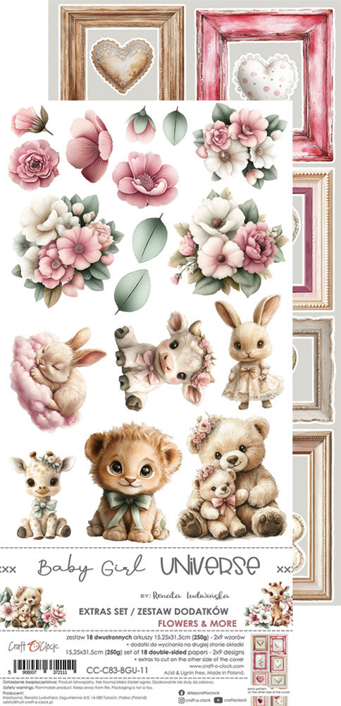 Craft O'Clock - Baby Girl Universe - Extras Set - Flowers & More