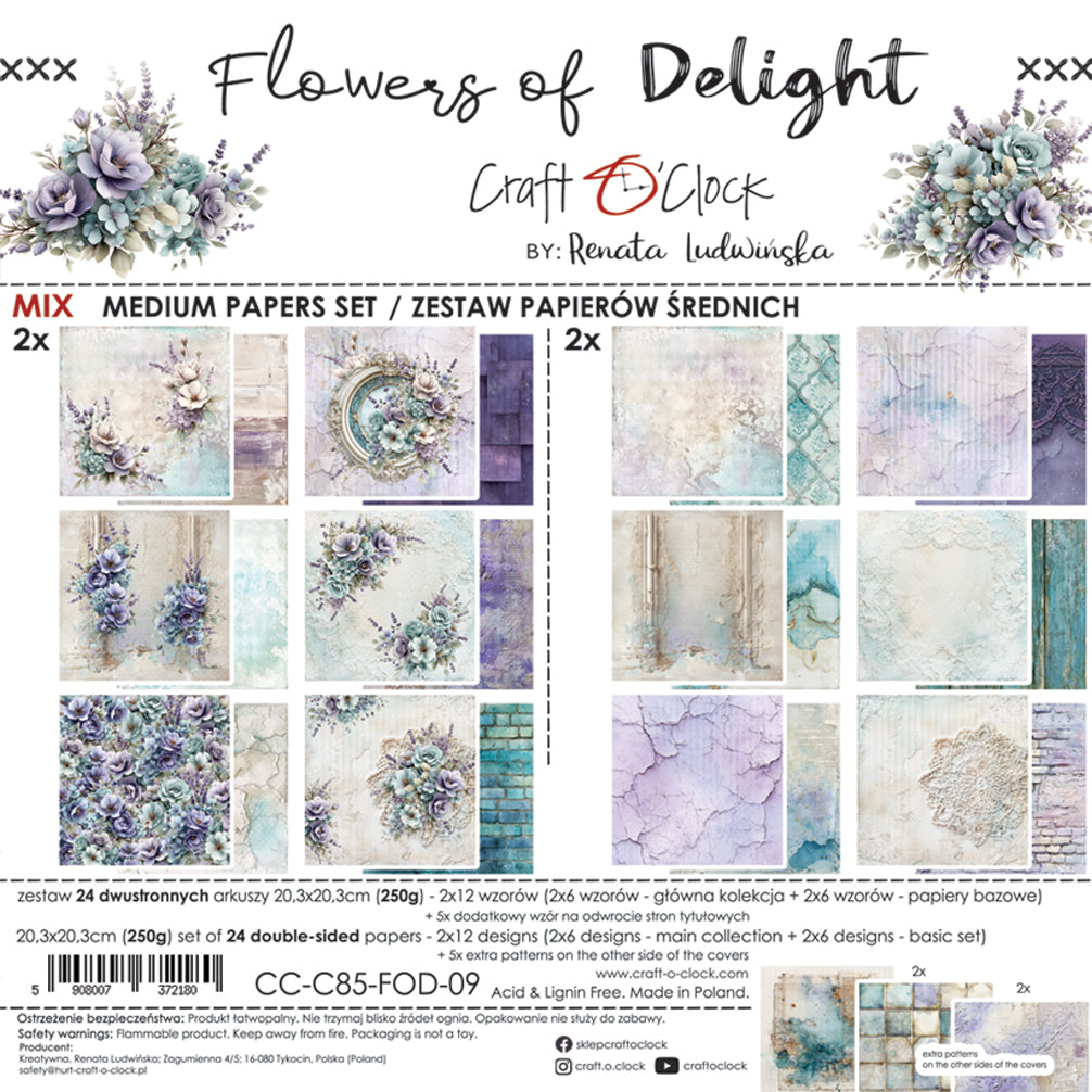 Craft O'Clock - Flowers of Delight - Extras Set - MIX - 8x8"