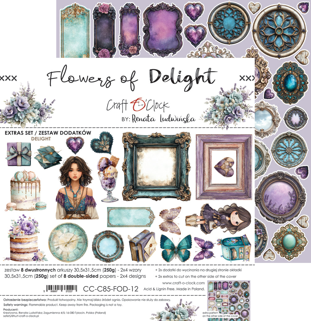 Craft O'Clock - Flowers of Delight - Delight Extras Set - 12x12"