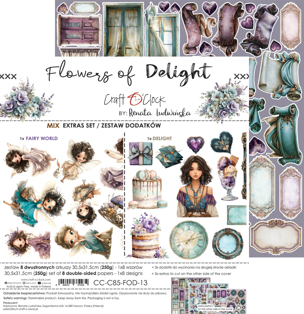 Craft O'Clock - Flowers of Delight - Extras Set Mix - 12x 12"