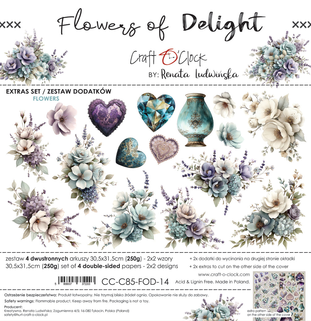 Craft O'Clock - Flowers of Delight - Flowers Extras Set - 12x12"