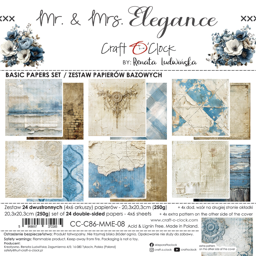 Craft O'Clock - Mr & Mrs Elegance - Basic - 8x8"