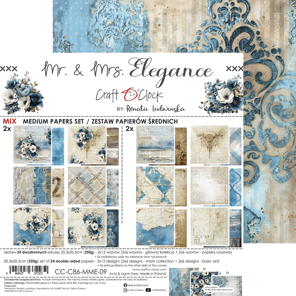 Craft O'Clock - Mr & Mrs Elegance - Extras Set - MIX - 8x8"