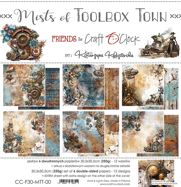 Craft O'Clock - Mists of Toolbox Town - Paper Pack -  12 x 12"