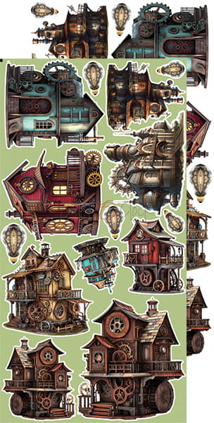 Craft O'Clock - Mists of Toolbox Town - Extras Set - Town