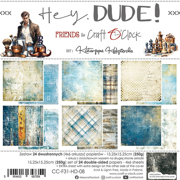 Craft O'Clock - Hey, Dude! - Paper Pad - 6x6"