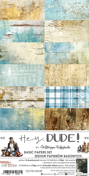 Craft O'Clock - Hey, Dude! - Extras Set - Basic papers