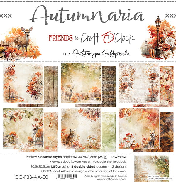 Craft O'Clock - Autumnaria - Paper Pack - 12 x 12"