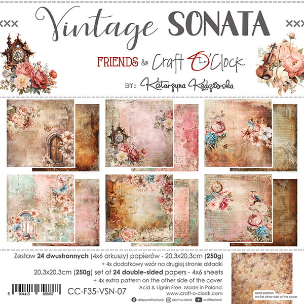 Craft O'Clock - Vintage Sonata - MIX Paper Pad - 8x8"