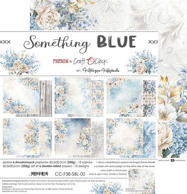 Craft O'Clock - Something blue - Paper Pack - 12 x 12"