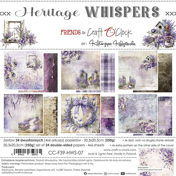 Craft O'Clock - Heritage whispers - Paper Pad - 8x8"