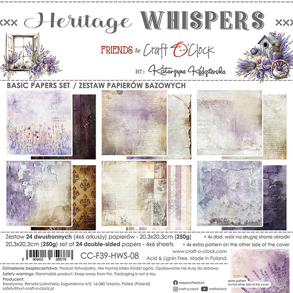 Craft O'Clock - Heritage whispers - Basic Paper Pad - 8x8"