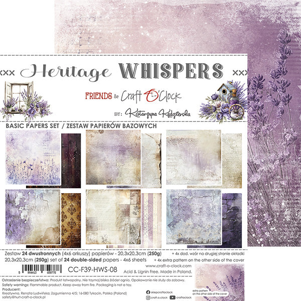 Craft O'Clock - Heritage whispers - Basic Paper Pad - 8x8"