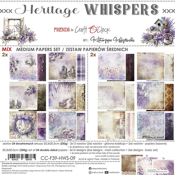 Craft O'Clock - Heritage whispers - Extras Set - MIX - 8x8"