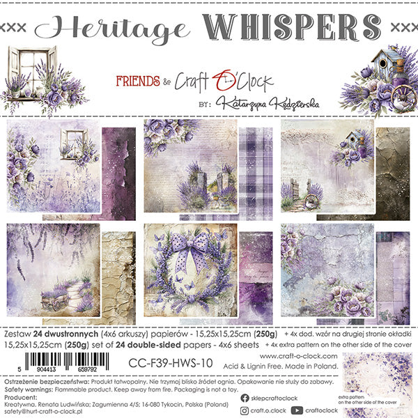 Craft O'Clock - Heritage whispers - Paper Pad - 6x6"