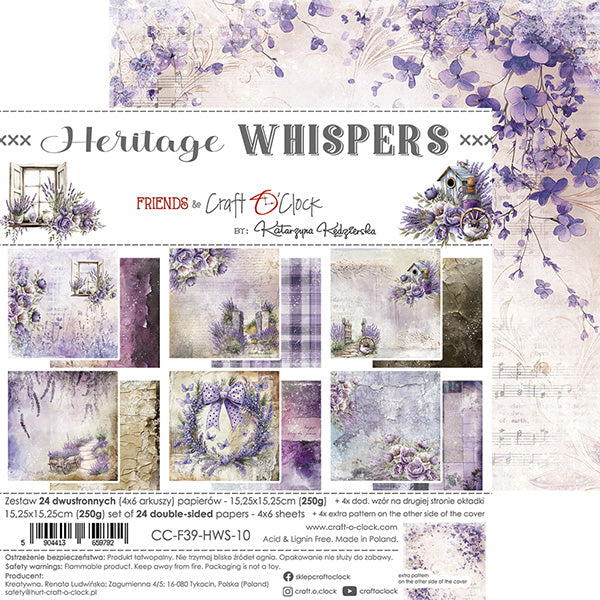 Craft O'Clock - Heritage whispers - Paper Pad - 6x6"
