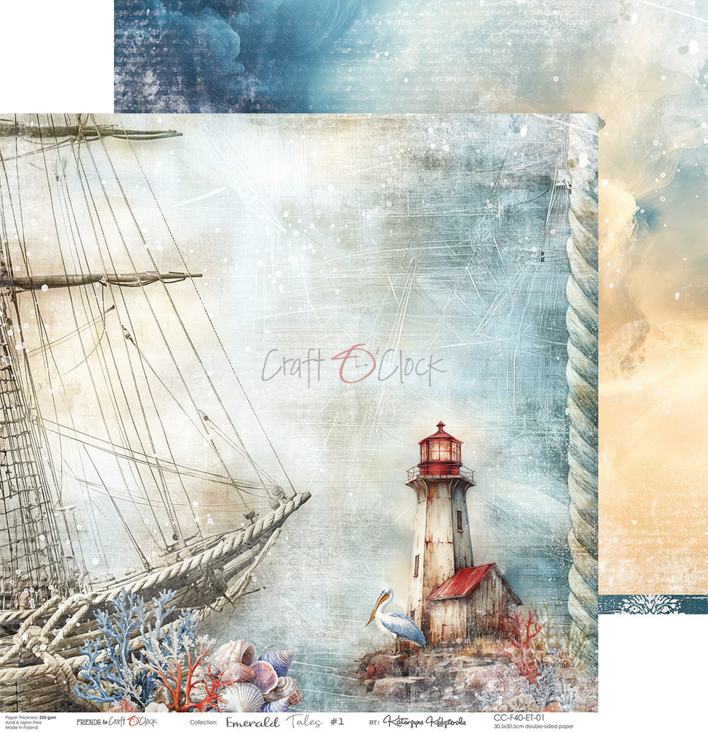 Craft O'Clock - Emerald Tales - Paper Pack - 12 x 12"