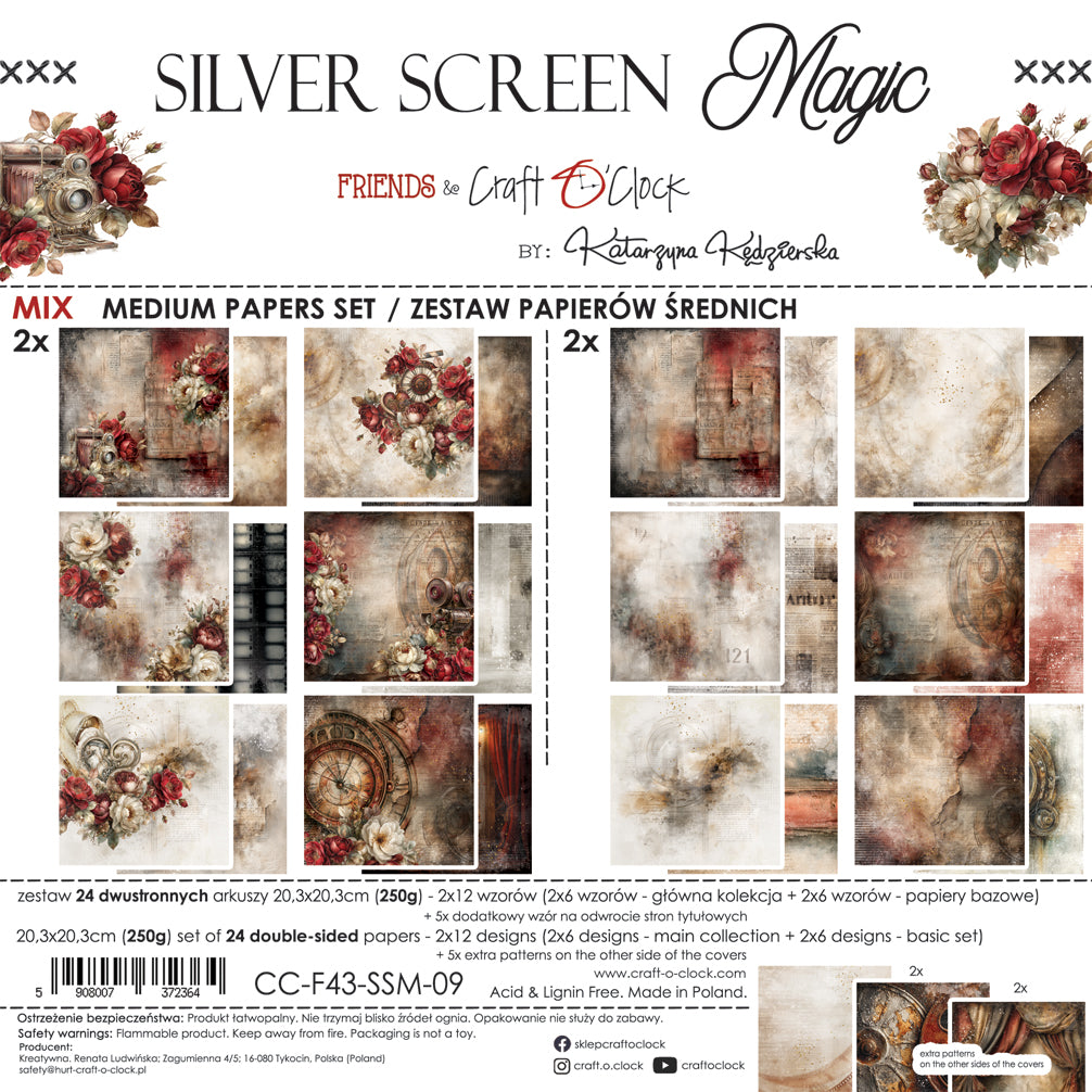Craft O'Clock - Silver Screen Magic - Extras Set - MIX - 8x8"