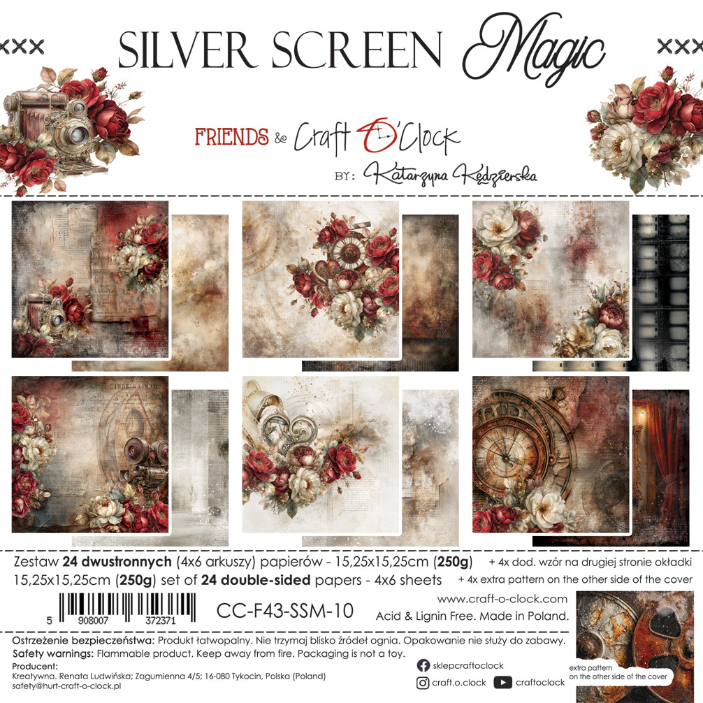 Craft O'Clock - Silver Screen Magic - Paper Pad - 6x6"