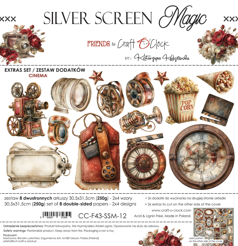 Craft O'Clock - Silver Screen Magic - Cinema Extras Set - 12x12"