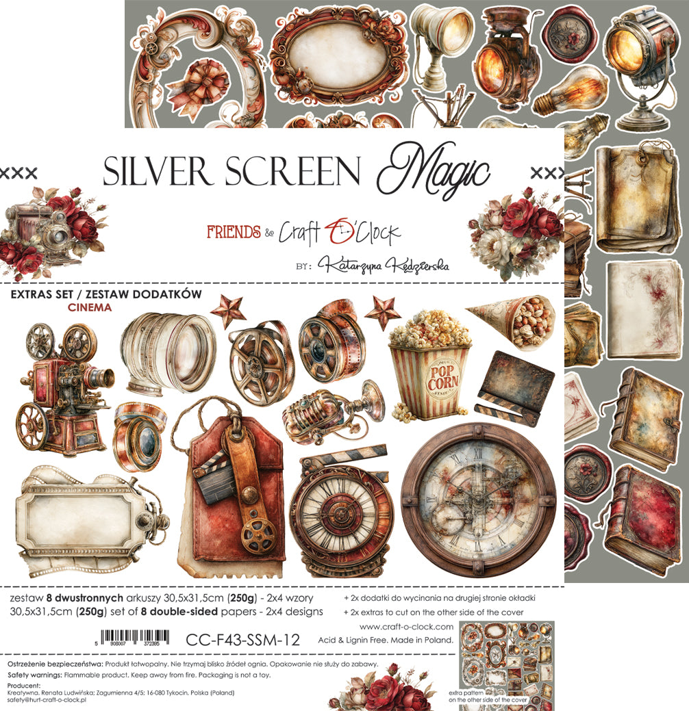 Craft O'Clock - Silver Screen Magic - Cinema Extras Set - 12x12"