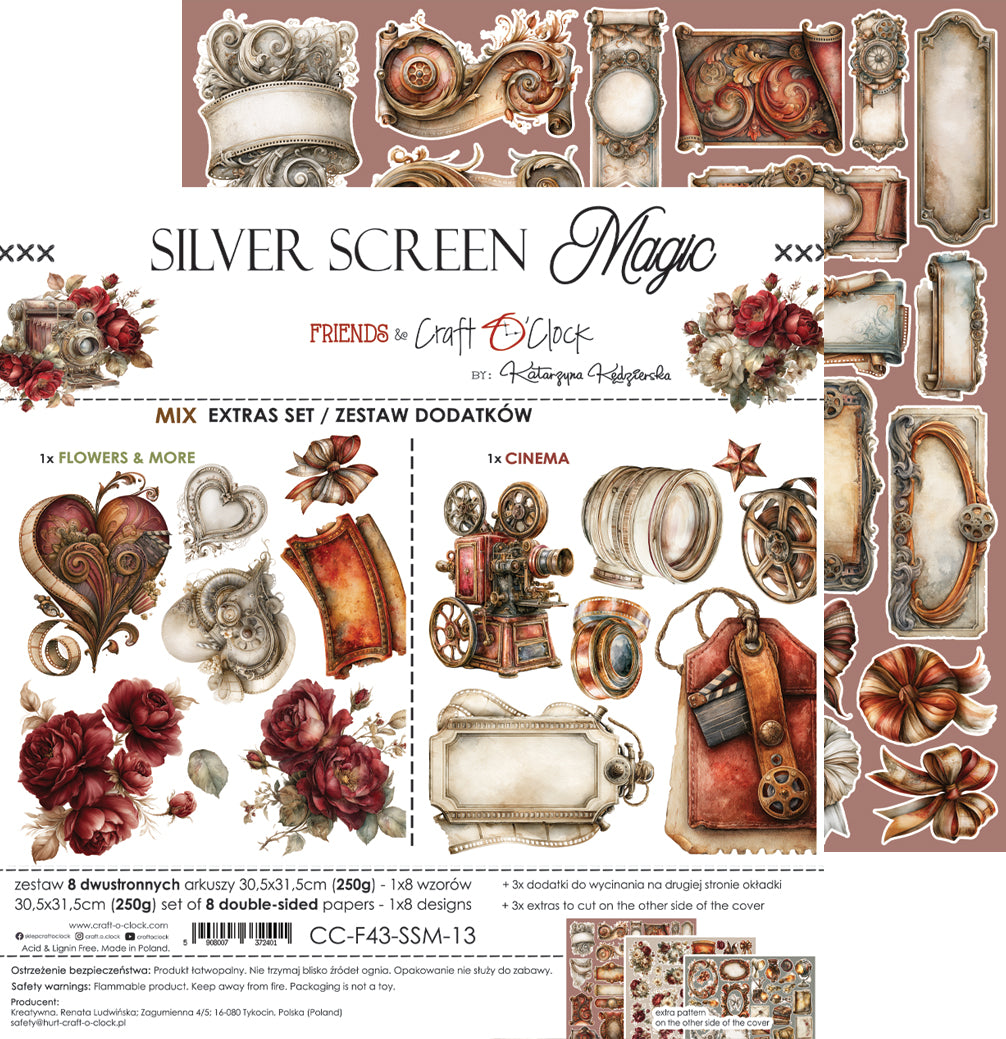 Craft O'Clock - Silver Screen Magic - Extras Set Mix - 12X12"